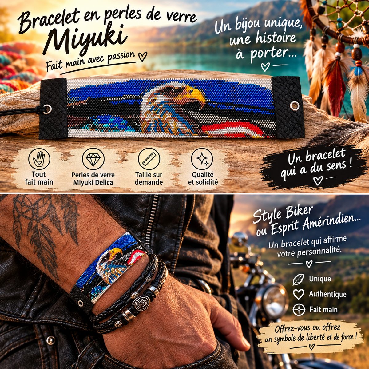 Bracelet amérindien « Aigle »