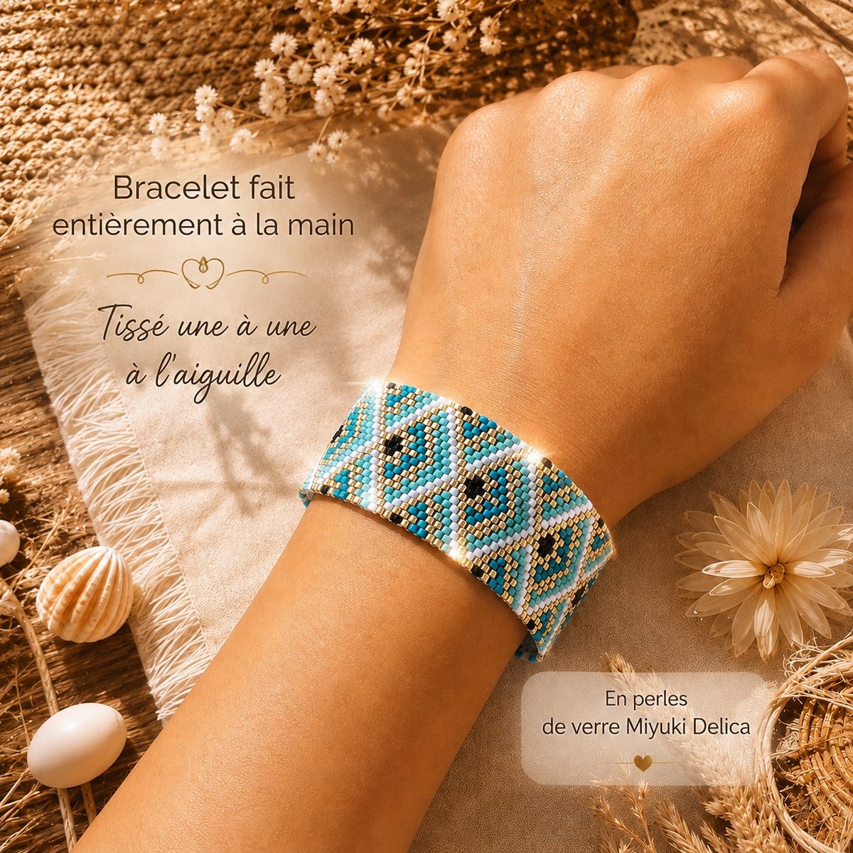Bracelet enfant coulissant en perles miyuki